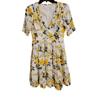 Eshakti Wayward Fancies Yellow Floral Mini Dress